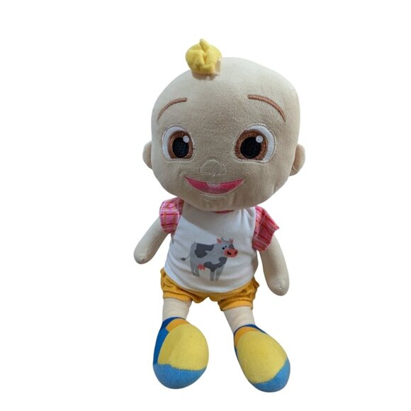 Cocomelon JJ Plush Doll 16" Stuffed Toy With Cow Shirt & Yellow Shorts - Picture 1 of 8